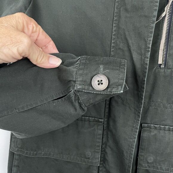 Anthropologie Left On Houston Utility Jacket Size XS Green w Aztec Knit Back - Picture 8 of 14